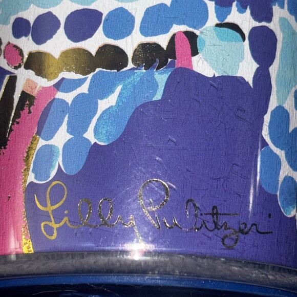 Lilly Pulitzer Travel Cup Reusable Cold Drink Tumbler Ocean Jewels 20oz No Straw - Picture 8 of 9